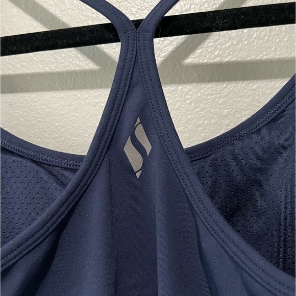 SKETCHERS-Navy Blue Active Top with Inner Bra Size L - Picture 3 of 4